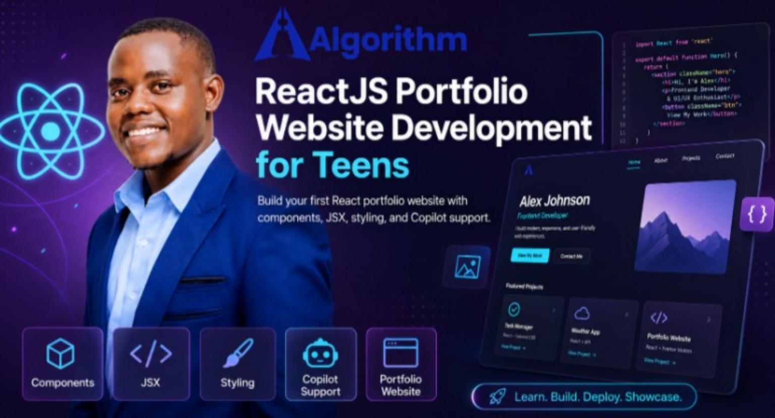 ReactJS Portfolio Website Development for Teens